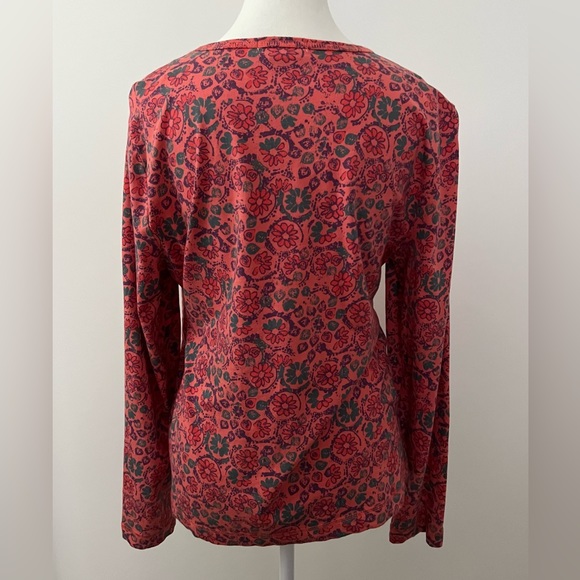 NWOT Orvis Floral Orange Purple Teal Long Sleeve Top Size M - Picture 4 of 9